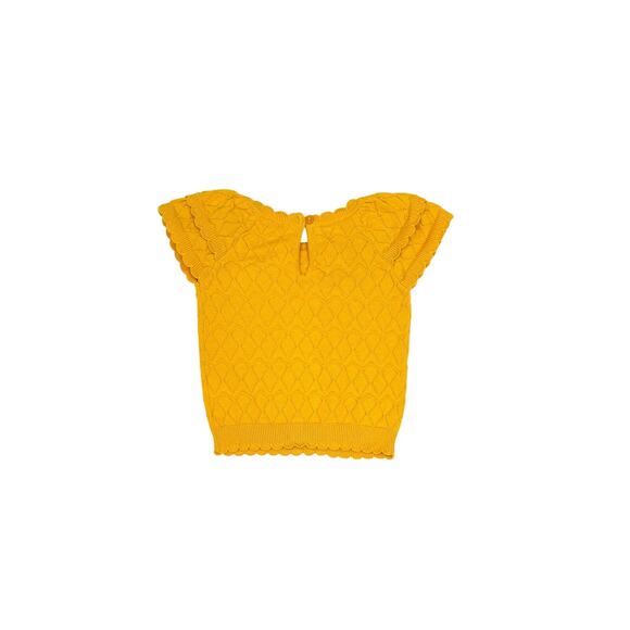 Janie and Jack Girls Textured Scallop Sleeve Sweater - Picture 3 of 4